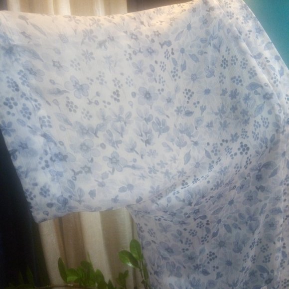 Rachel Zoe Semi-Sheer Blue Floral Kimono / Duster One Size - Picture 12 of 15